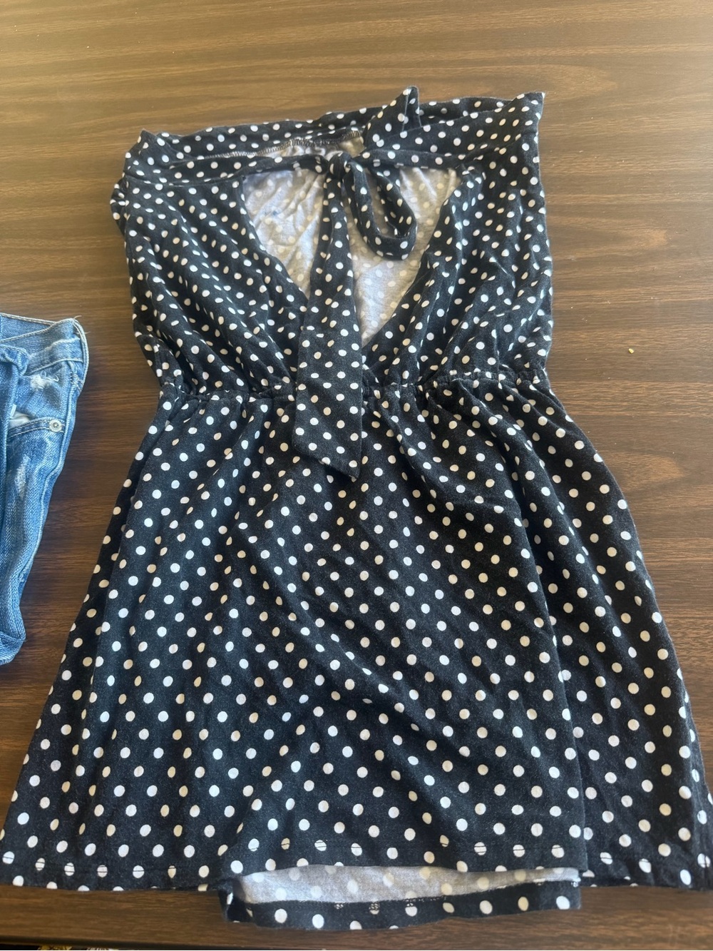 Black Polka Dot Tie Dress or coverup